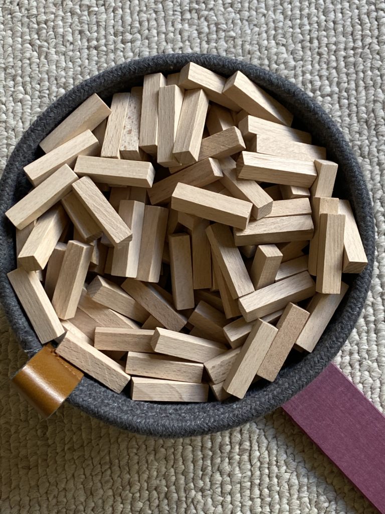 Just Blocks Sticks in a Maple and Lark Basket