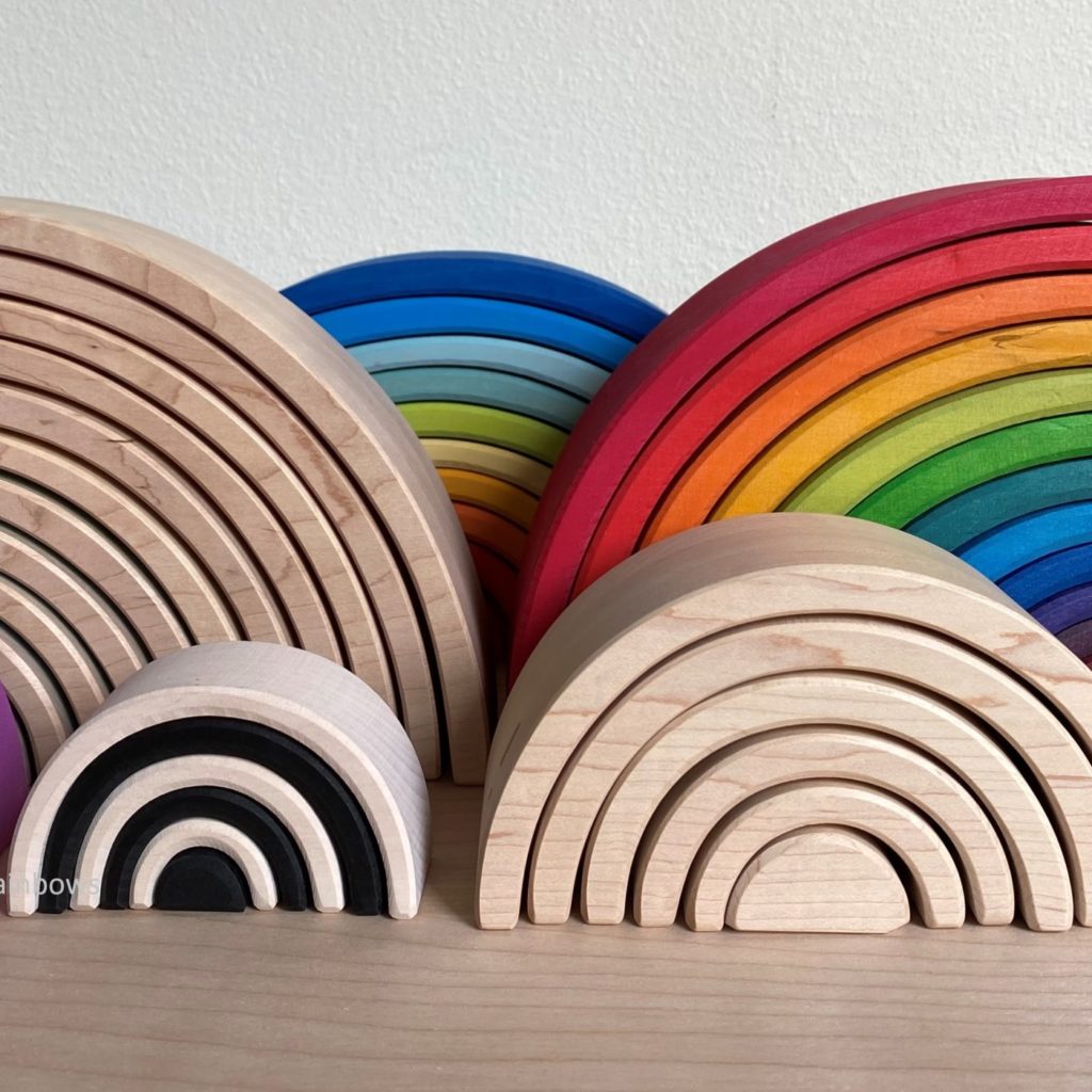 wooden rainbows, grimm's ocamora, myers